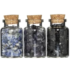 Panduro Hobby Gemstones halvädelstenar till dekoration, 3-pack blått & svart tema | Naturmaterial