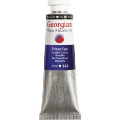 Georgian Water Mixable Oil Colour, vattenlöslig oljefärg 37 ml Primary Cyan 142 | Oljefärger