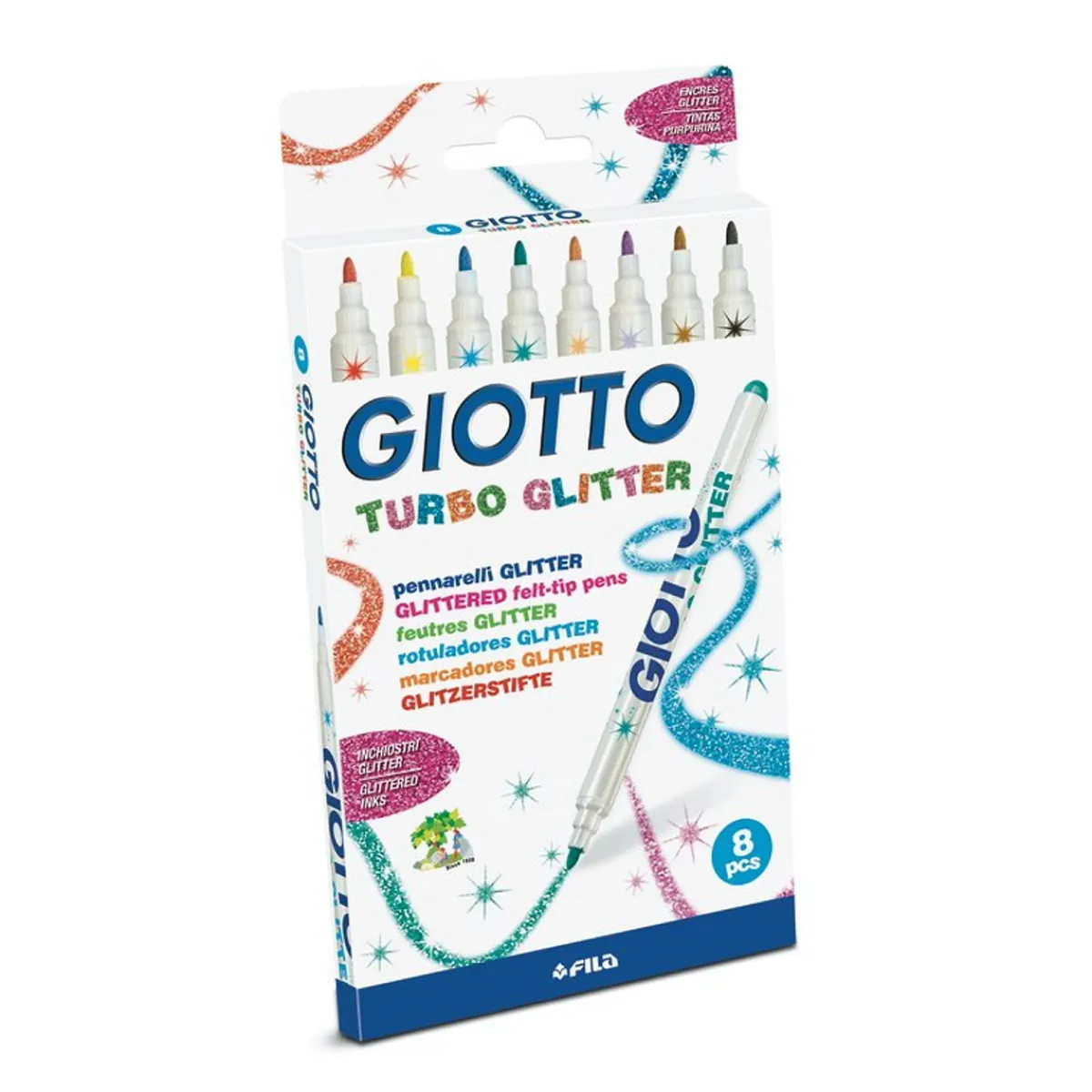 Giotto Turbo Glitter 8p | Barn Barnpennor