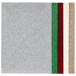Panduro Hobby Glitterark i härliga julfärger för julpyssel, 10 ark i A4-storlek, 190 g/m²