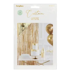 PartyDeco Glitterdraperi i glänsande guld-metallic, bredd 100 cm, längd 200 cm | Barn Festartiklar