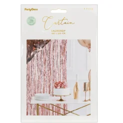Barn PartyDeco Glitterdraperi i glänsande rosa metallic, bredd 100 cm, längd 200 cm
