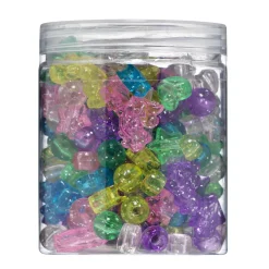 Barn Panduro Hobby Glitterpärlor Unicorn Mix – cirka 225 olika transparenta & färgglada pärlor