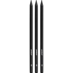 Panduro Hobby Grafitpennor 3-pack, solida skisspennor av grafit, hårdhetsgrad 6B