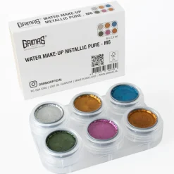 Barn Grimas Make-Up Metallic Pure M6 – 6 vattenbaserade ansiktsfärger för halloween & maskerad!