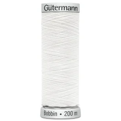 Gutermann Gütermann bobbintråd, maskinbroderitråd 200 meter, vit 1001 | Sytråd
