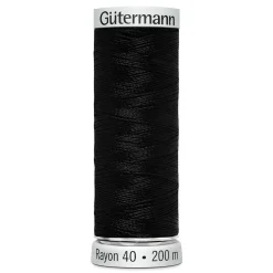 Gutermann Gütermann maskinbroderitråd 200 meter svart | Sytråd