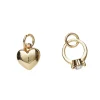 Panduro Jewellery 2 guldfärgade hängen charms, ring med strass 9×10,8 mm, hjärta Ø8 mm | Metallhängen