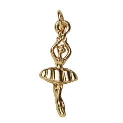 Panduro Jewellery Guldfärgat hänge charm ballerina 9×23 mm | Metallhängen
