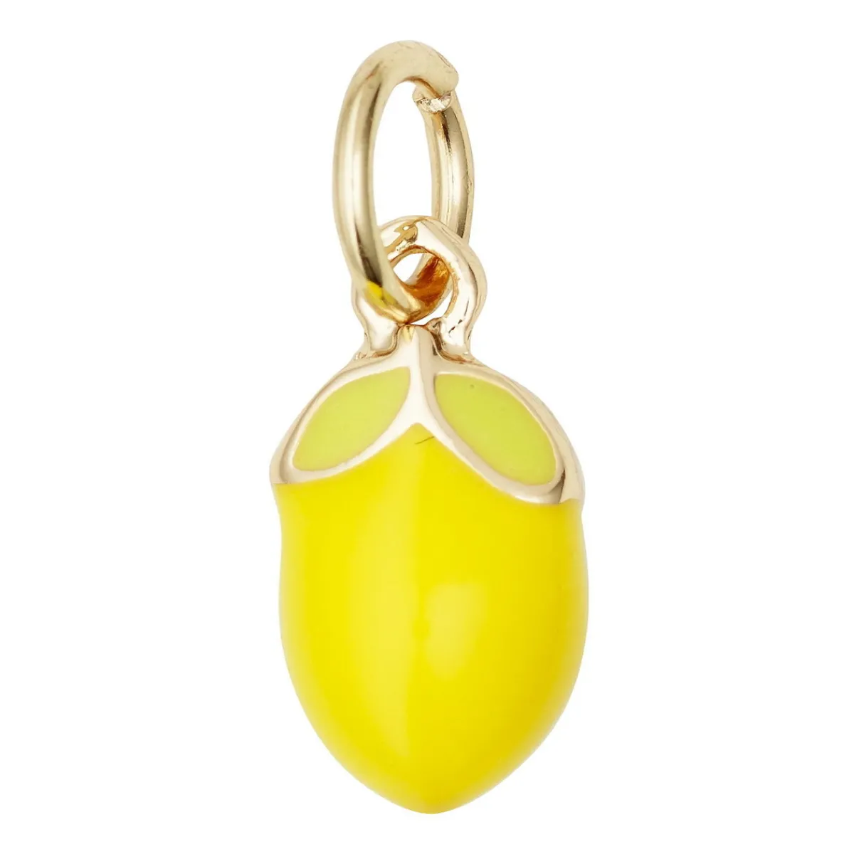 Panduro Jewellery Guldfärgat hänge charm med en gul citron, längd 10 mm, Ø6,2 mm | Metallhängen