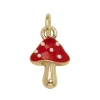 Panduro Jewellery Guldfärgat hänge charm med prickig röd svamp 10×12×4 mm | Metallhängen