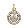 Panduro Jewellery Guldfärgat hänge charm med smiley fylld av strass Ø12 mm