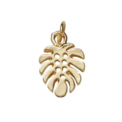 Panduro Jewellery Guldfärgat hänge charm monsterablad 10,5×15 mm | Metallhängen