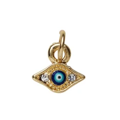 Panduro Jewellery Guldfärgat hänge charm onda ögat med strass 7,8×9 mm