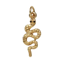 Panduro Jewellery Guldfärgat hänge charm orm, strasstäckt, 8×20 mm | Metallhängen