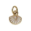 Panduro Jewellery Guldfärgat hänge charm snäcka med vita detaljer 8×6 mm