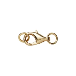Panduro Jewellery Guldfärgat smyckeslås karbin med 2 ringöglor / motringar, 1 st. lås
