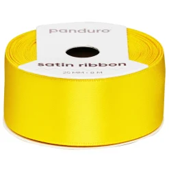 Panduro Hobby Gult satinband – 25 mm brett och 8 meter långt