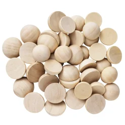 Panduro Hobby Halva träkulor 40 st i två storlekar Ø25 mm H12,5 mm och Ø30 mm H15 mm