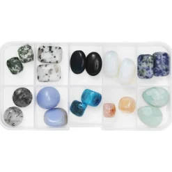 Panduro Jewellery Halvädelstenar i mix 2×10 st, vackra naturstenar med 1 mm håldiameter | Pärlor Av Halvädelsten & Natursten