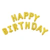 Panduro Hobby Happy Birthday folieballonger, guld – total bredd ca 270 cm | Barn Ballonger