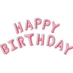 Barn Panduro Hobby Happy Birthday folieballonger, rosa – total bredd ca 270 cm