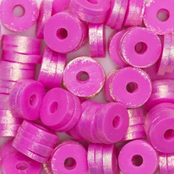 Panduro Jewellery Heishi-pärlor i rör – guldskimrande cerise heishis, Ø6 mm | Pärlor Av Lera