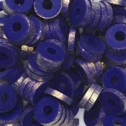 Panduro Jewellery Heishi-pärlor i rör – guldskimrande mörkblåa heishis, Ø6 mm