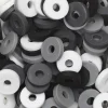 Panduro Jewellery Heishi-pärlor i rör – härlig mix med svarta, vita & grå heishis, Ø6 mm | Pärlor Av Lera