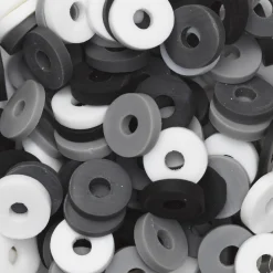 Panduro Jewellery Heishi-pärlor i rör – härlig mix med svarta, vita & grå heishis, Ø6 mm | Pärlor Av Lera