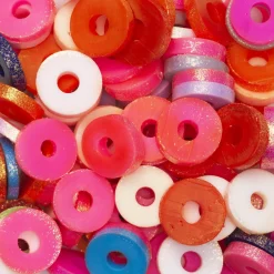 Panduro Jewellery Heishi-pärlor i rör – härlig mix med vita, rosa & turkosa heishis, Ø6 mm