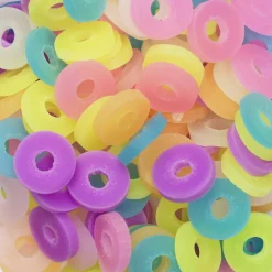 Panduro Jewellery Heishi-pärlor i rör – härlig mix med guldskimrande pastellfärgade heishis, Ø6 mm