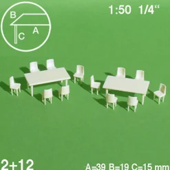 Hermoli bord+ 12st stolar 1:50