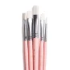 HIMI Gouache Brush 5-pack Pink Bird – 5 rosa penslar – 3 filbert, 1 rund och 1 flat | Konstnärspenslar Gouache