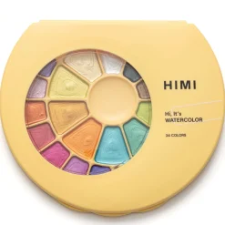 HIMI Watercolour Kit Metallic, 24 glänsande akvarellfärger & 1 pensel | Akvarell- & Vattenfärger