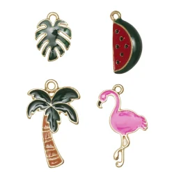 Panduro Jewellery Hängen flamingo/palm 4 st
