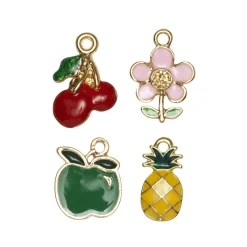 Panduro Jewellery Hängen frukt/blommor 4 st | Metallhängen