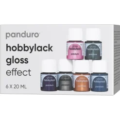 Panduro Hobbylack Hobbylack gloss 6×20 ml Effect – 6 metallic- och effektfärger