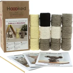 Hoooked Hooked DIY-kit Jungle friends, virka 3 roliga djungelkompisar | Materialsatser