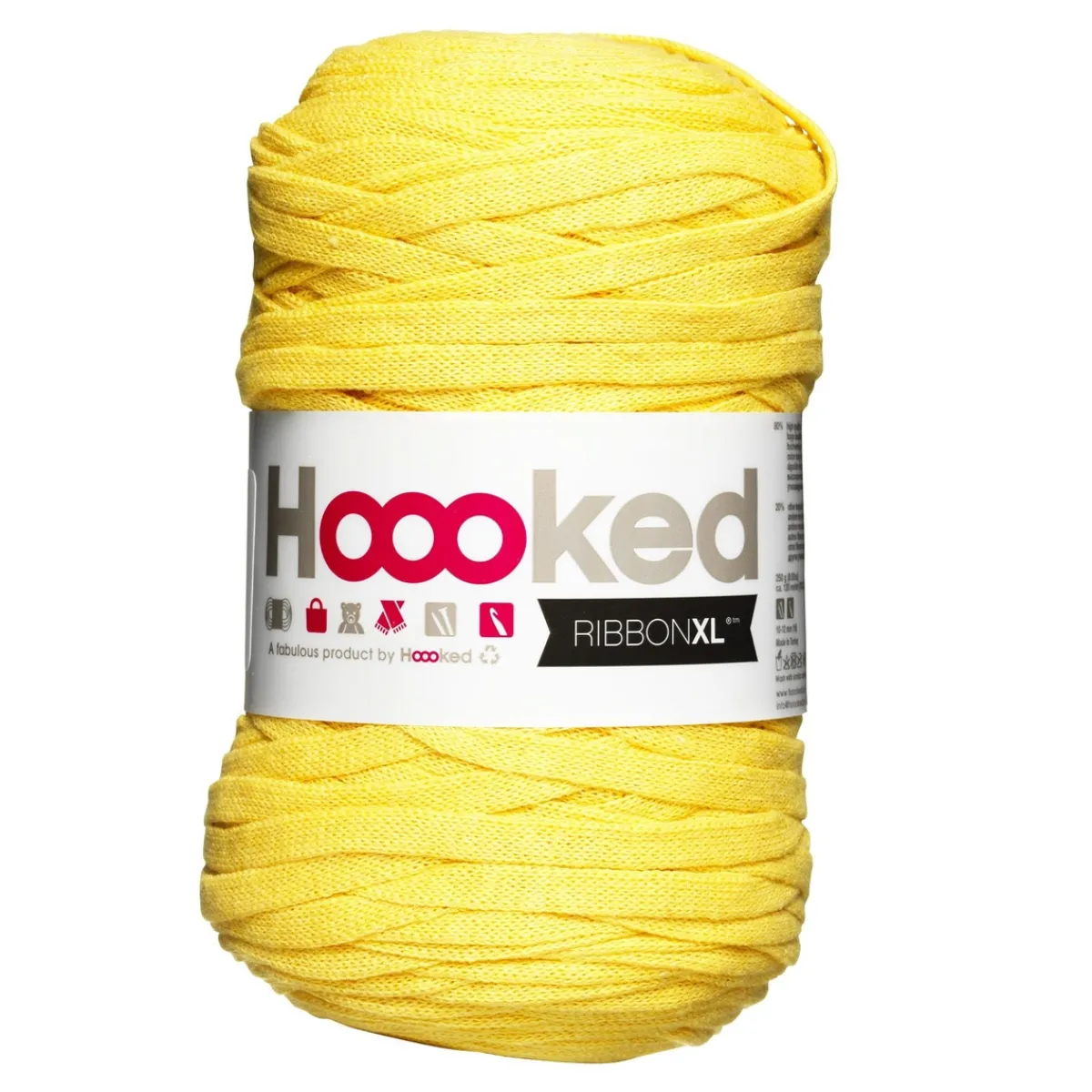Hoooked Hooked Ribbon XL garn 250g gul – RXL35 Lemon yellow