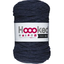 Hoooked Hooked Ribbon XL garn 250g mörk jeansblå – RXLSP8 Riverside jeans | Bomullsgarn