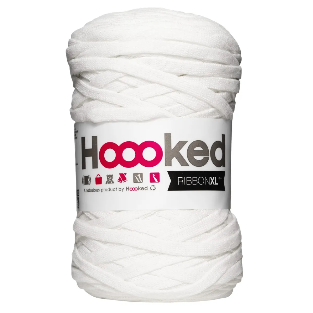 Hoooked Hooked Ribbon XL garn 250g vit – RXL28 White