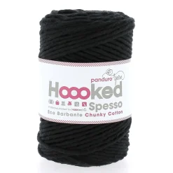 Hoooked Spesso Eco Barbante Chunky Cotton by Panduro Yarn – 500g svart, Noir S250 | Bomullsgarn