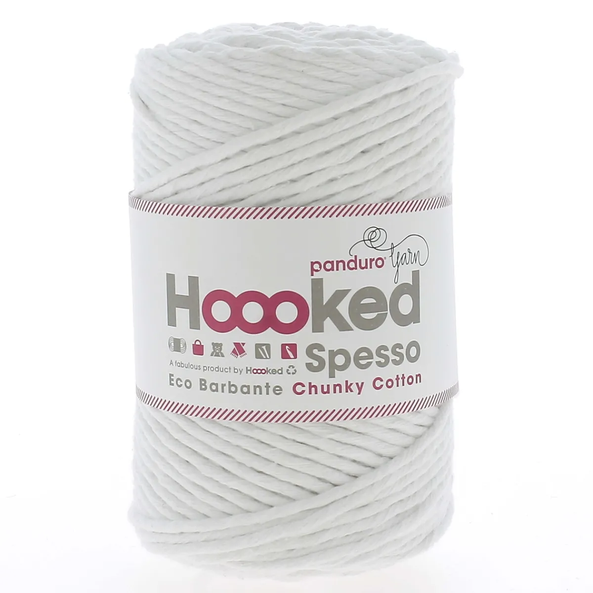 Hoooked Spesso Eco Barbante Chunky Cotton by Panduro Yarn – 500g vit, Lotus S200 | Bomullsgarn