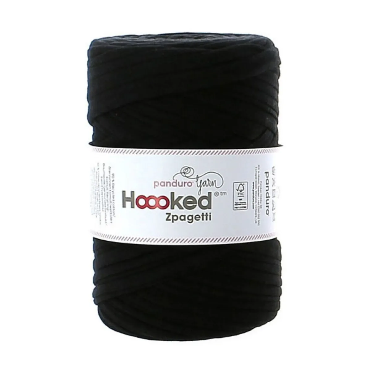 Hoooked Zpagetti Medium trikågarn 450g svart – Black shades ZP004-01, pris per styck