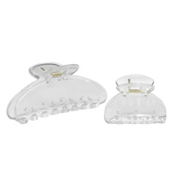 Panduro Jewellery Hårklämmor av transparent plast 2-pack – Längd 10,5 & 5,5 cm | Håraccessoarer