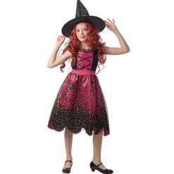 Joker Häxklänning utklädnad halloween, strl. 122–134, för barn 7–9 år | Barn Utklädnad