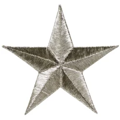 Panduro Hobby Iron-on stjärna, silverfärgad 7x7 cm