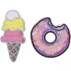 Panduro Hobby Iron-on tygmärke donut och glass, Ø 55 mm / 30x65 mm | Iron-Ons