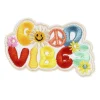 Panduro Hobby Iron-on tygmärke med färgglad text Good vibes 70×40 mm